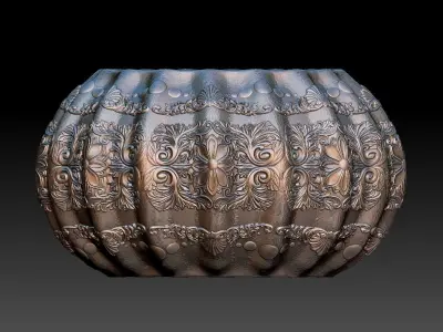 HM Succulent Flower Pot 004 3D print model