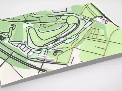 Motor racing circuit Brands Hatch Kent England 3D model