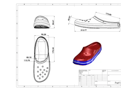 Crocs Shoe - SolidWorks 3D model