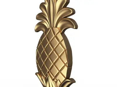 Pineapple Wood Carving Low-poly 3D model