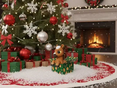 Baby Horse in the box 3D Printable and low-poly Low-poly 3D model