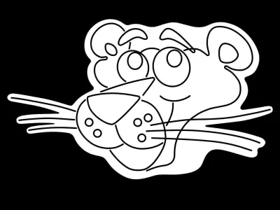 Pink Panther Neon Sign 3D model