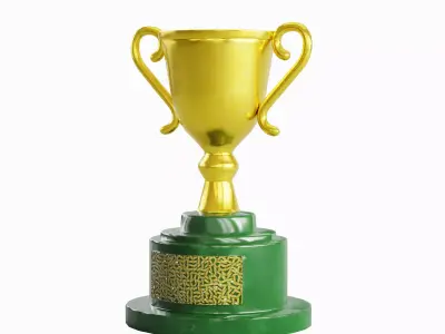 Trophy Gold Award 05 Low-poly 3D model