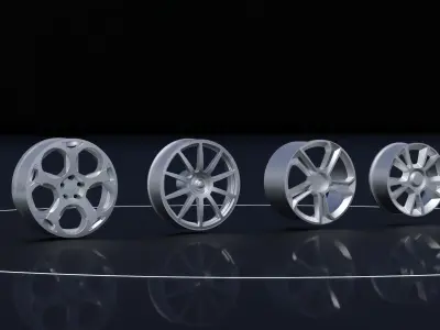 Set of rims 4 rims 3D model