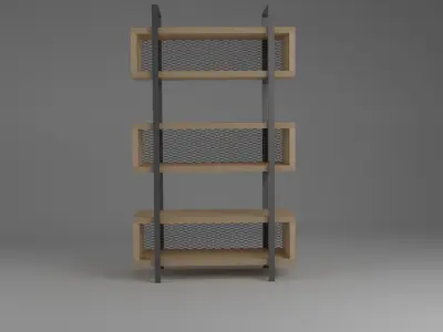 Industrial Style Bookshelf 3D model