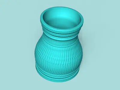 Vase 12 with Plate - Simple Plant Pot - Home Decor 3D print model