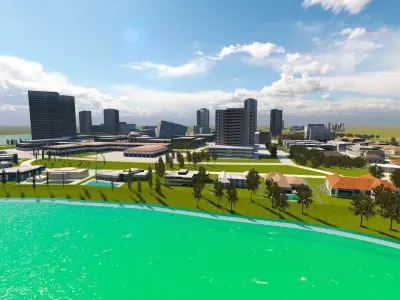 City 3D model - city 3D model for unity  Low-poly 3D model
