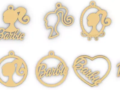 1002 - 7 Barbie Pendant 3D print model