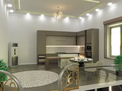 2-story interior dizayn Low-poly 3D model