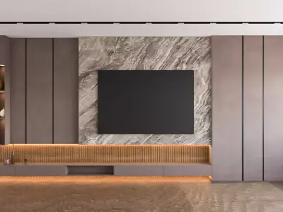 TV Unit wall design 3D model