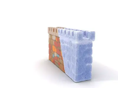 Colorful Fortress Wall model pack Low-poly 3D model