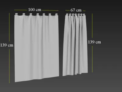 Marvelous Designer and 3DS Max Curtains02 Smallest 3D model
