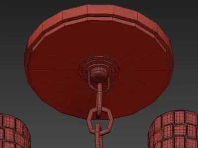 Wentworth brass chandelier with clear glass shades 3D model