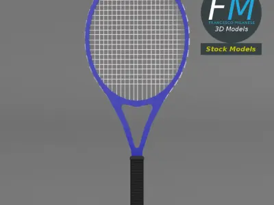 Tennis racket Low-poly 3D model