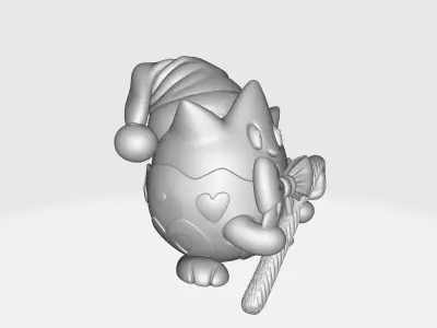 Christmas Togepi Cute Pokemon Holiday Figurine 3D print model