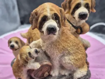 family of st bernards dogs decoration 3D print model