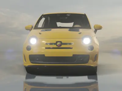 Fiat Abarth 500 - Rigged Low-poly 3D model