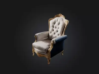 armchair luxury Low-poly 3D model