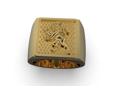lion ring 3D print model 3