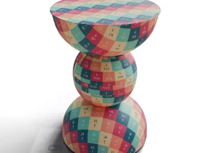 Iron and Mango Wood Round Accent Table 3D model