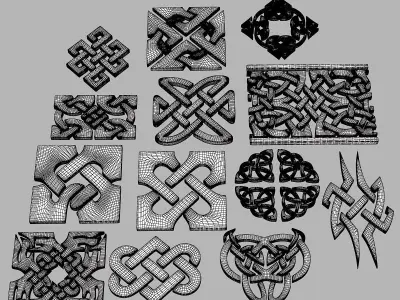 Celtic ornament pack 1 3D model