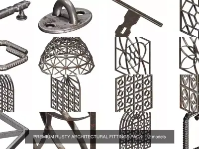 PREMIUM RUSTY ARCHITECTURAL FITTINGS PACK 3D Model Collection