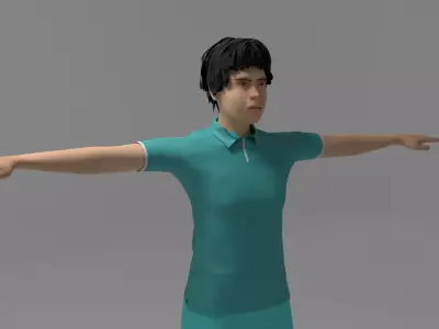Tennis Player Man Low-poly 3D model
