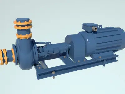 Centrifugal Pump Low-poly 3D model