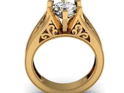 solitaire ring Free 3D print model