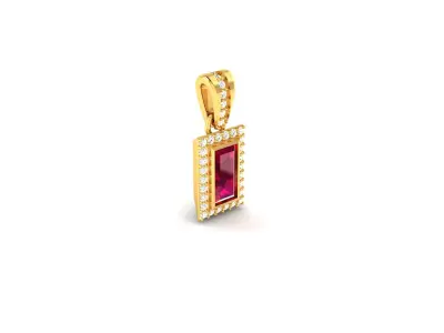 Women Baguette Stone Pendants 3dm STL OBJ FBX Render Details 3D print model