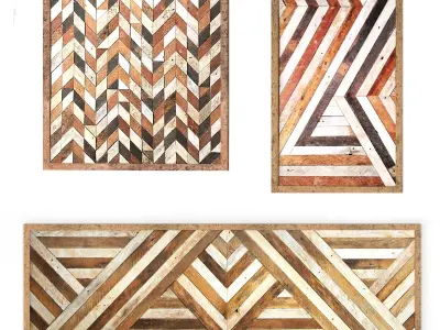 collection 12 model of wood wall work  scandinavian rustic frame 3D model