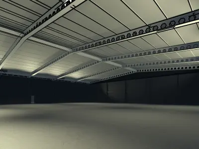 Warehouse with hall space 3D model