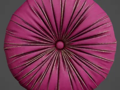 round pink pillow PBR 3D model