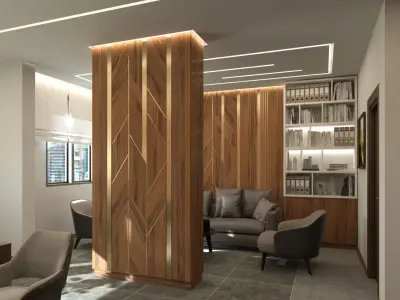 Manager office interior Scene 3D model 3D model