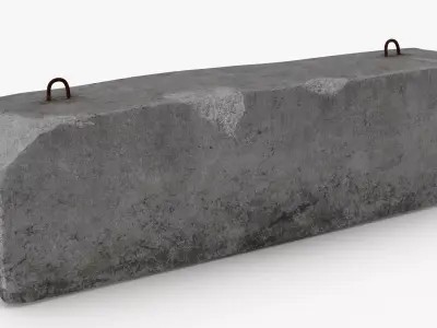 Concrete Barrier Low-poly 3D model