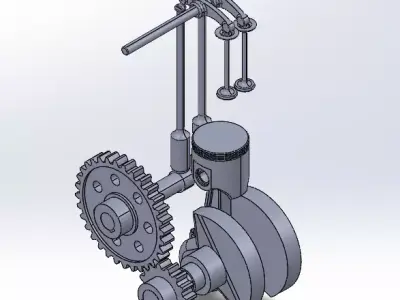 Combustion Engine Mechanism Free 3D model