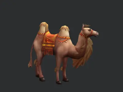 low-poly animated camel Low-poly 3D model
