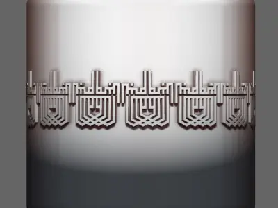 Kufi Writing and Ornament Brush Low-poly 3D model