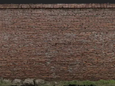 Red Brick Wall 002 3D model