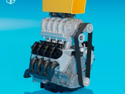 ENGINE LSX V8 SUPERCHARGED 3D print model