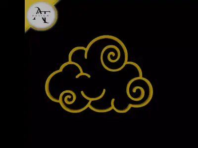 Simple Cloud Symbol - 2D Art Free 3D print model 4