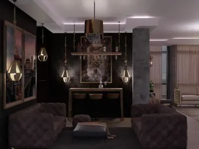 living room interior 3D model get