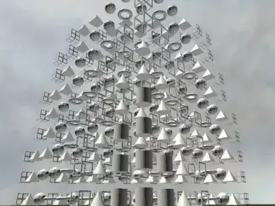 LoD Test - Blender Game Engine  Free low-poly 3D model