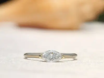 Marquise Cut Diamond Engagement Ring - 3D Printable Model 3D print model