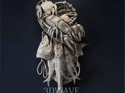 CANCER AND FISHES 3d stl files for CNC 3D model