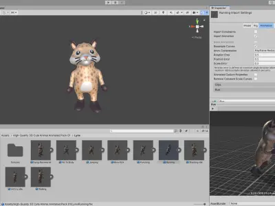 High-Quality 3D Cute Lynx - Animated for Games Low-poly 3D model