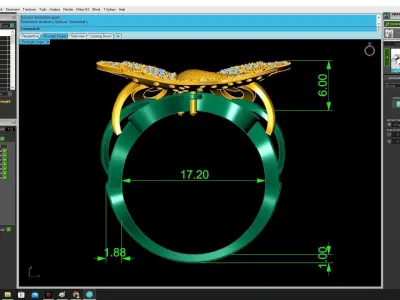 Majestic Phoenix Bird Statement Ring for Men and Women  3503 3D print model