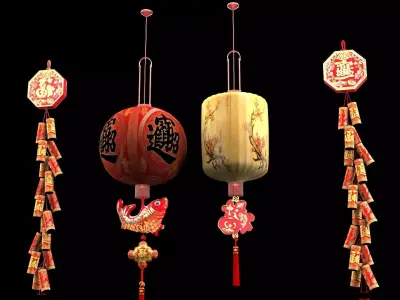 Chinese  red  lantern   3D model