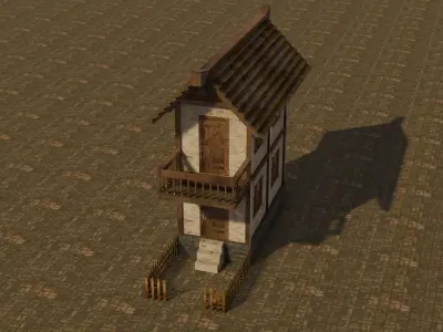 Medieval house 3 Free low-poly 3D model