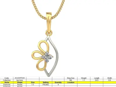 Solitaire Women Pendant 3dm STL OBJ FBX Renders Details 3D print model 54